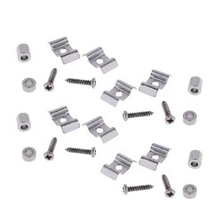 4 Sets Electric Guitar Roller String Trees Retainer Guides W/ Screw Silver