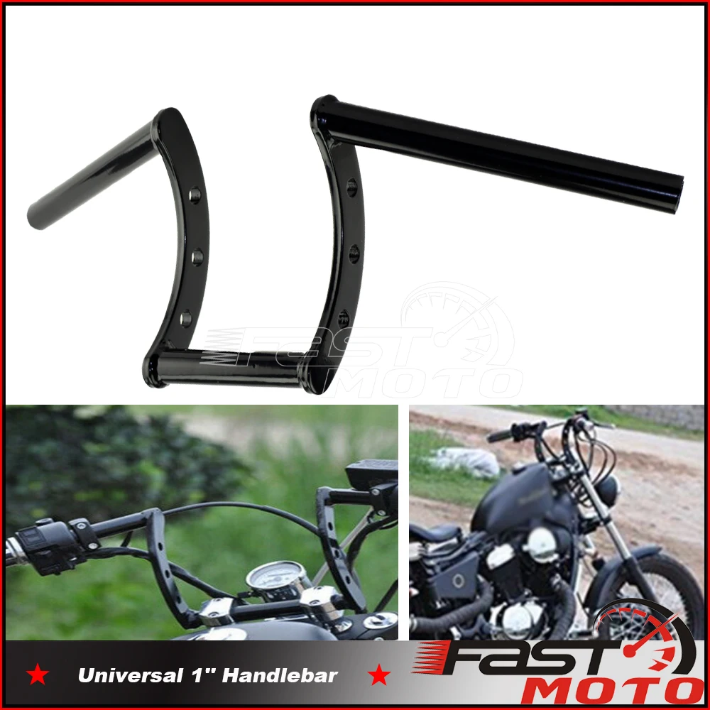 

Iron Black Motorcycle 1' Drag Handlebar Z-Bar Ape Hanger For Harley Sportster XL 883 1200Yamaha Cruisers 25mm Handle Bar