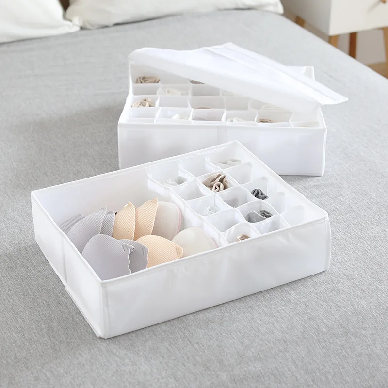 16 Grid Washable Foldable Storage Organizer Storage Box For Underwear Drawer Organizer Closet Storage Socks Lingerie Boxes 1PCS