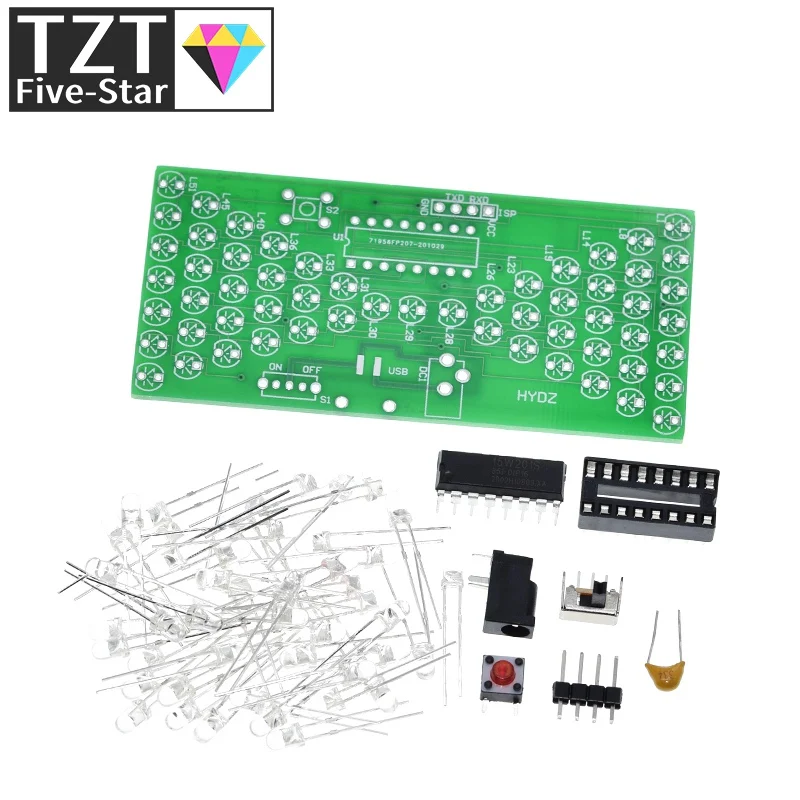 1/3PCS 5V Elektronisches Sanduhr-DIY-Set TZT Elektrische Produktionssets Präzise mit LED-Lampen Doppelschichtplatte 84*40mm – Detail 8