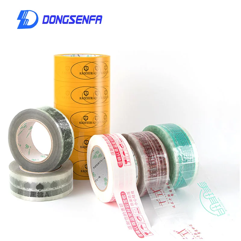 50mm*100M Custom Adhesive Tape With Logo Warning Carton Sealing Clear Transparent Tape Colorful Adhesive Ribbon