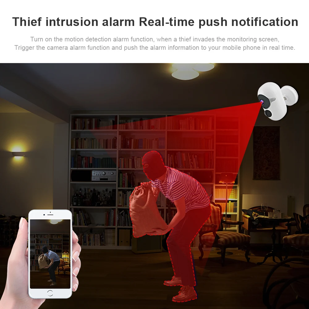 Outdoor 1080P Wifi Camera Rechargeable Battery IP Cam Waterproof Wireless Powered Home OfficeSecurity Camera Support Solar Panel