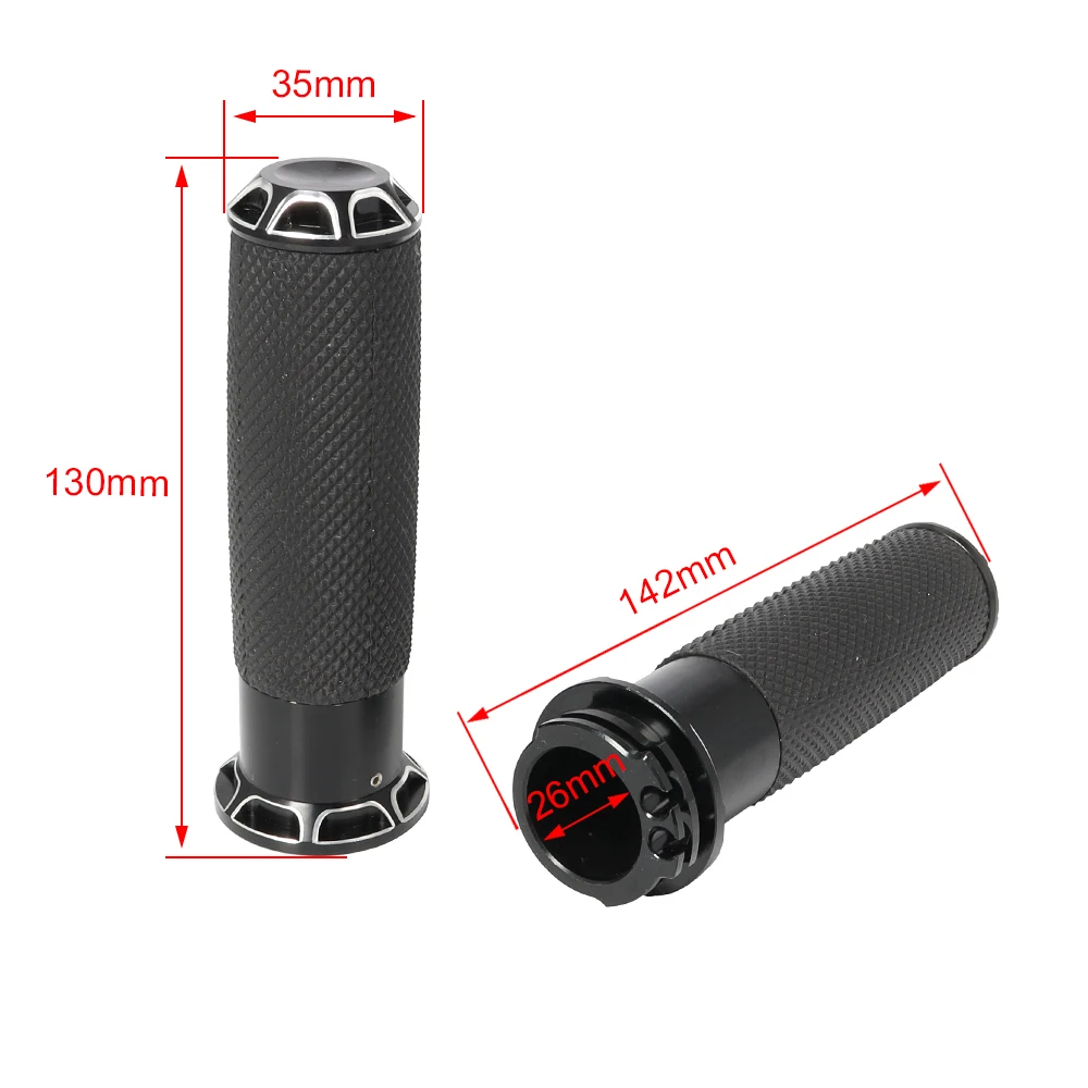 Motorcycle Handlebar Hand Grip 1\'\' 25mm Handle Bar Grips Black/ Chrome For Harley Sportster 883 1200 Touring Dyna Softail