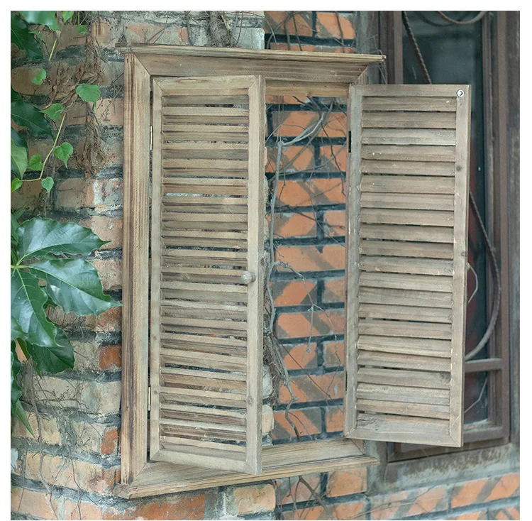 Handmade Shabby Chic Countryside Wooden Wall Decor Shutter Window Frame