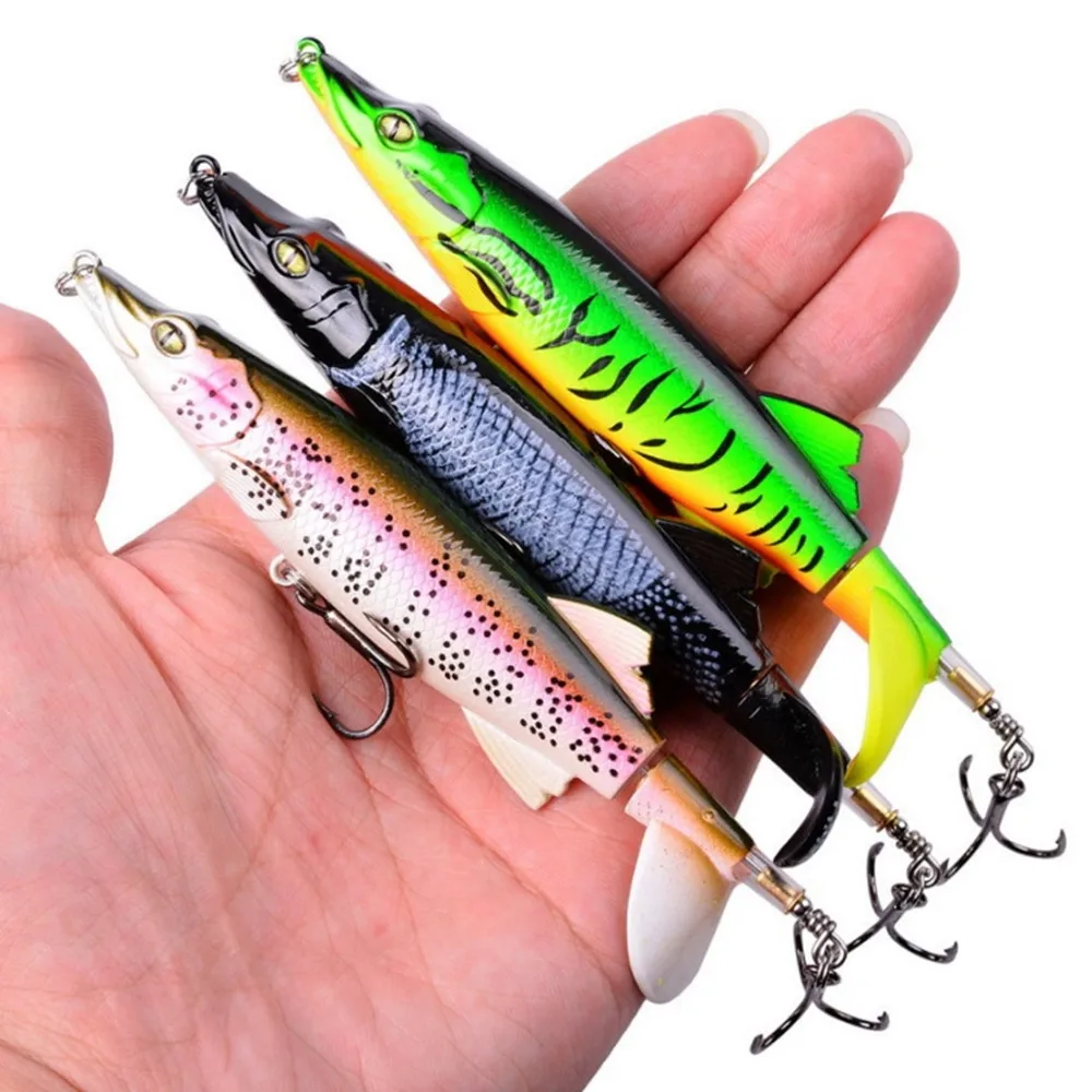 1pcs New Whopper Plopper 13cm 16g Popper Lure Topwater Floating Artificial Wobbler Hard Bait Rotating Tail Fishing Tackle