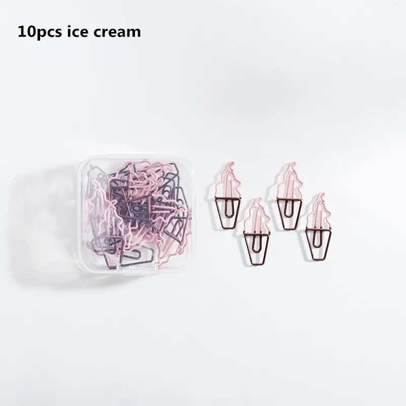 MINKYS Kawaii 10pcs/lot Strawberry Lemon Carrot Metal Paper Clip Christmas Song Decorative Bookmark Binder Clips Stationery - Image 11