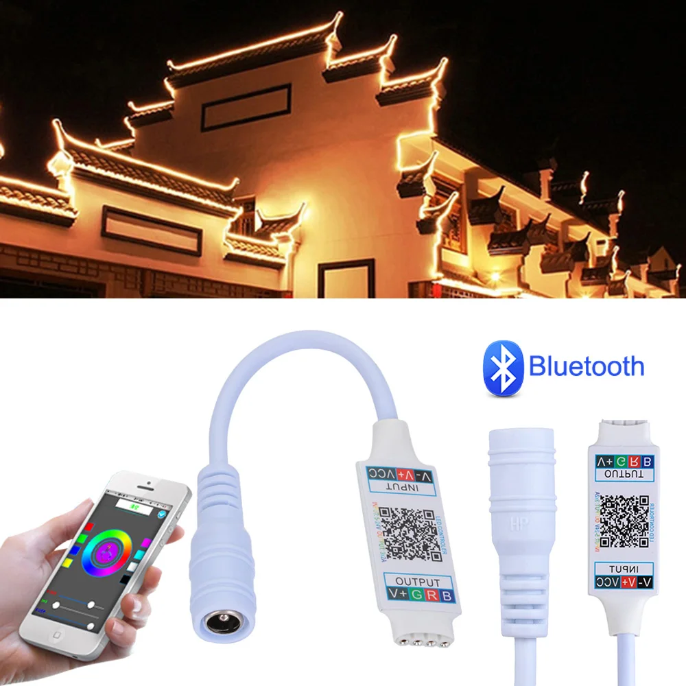 New Useful Mini Wireless Bluetooth RGB Controller Female Plug to 4Pin Connector LED Light Strip Bluetooth Adapter For 5050 3528