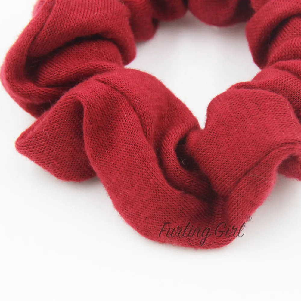 Pack of 2 Mini Cotton Scrunchies Solid Color Ponytail Holder for Women Girl Hair Accessories Hair Ties