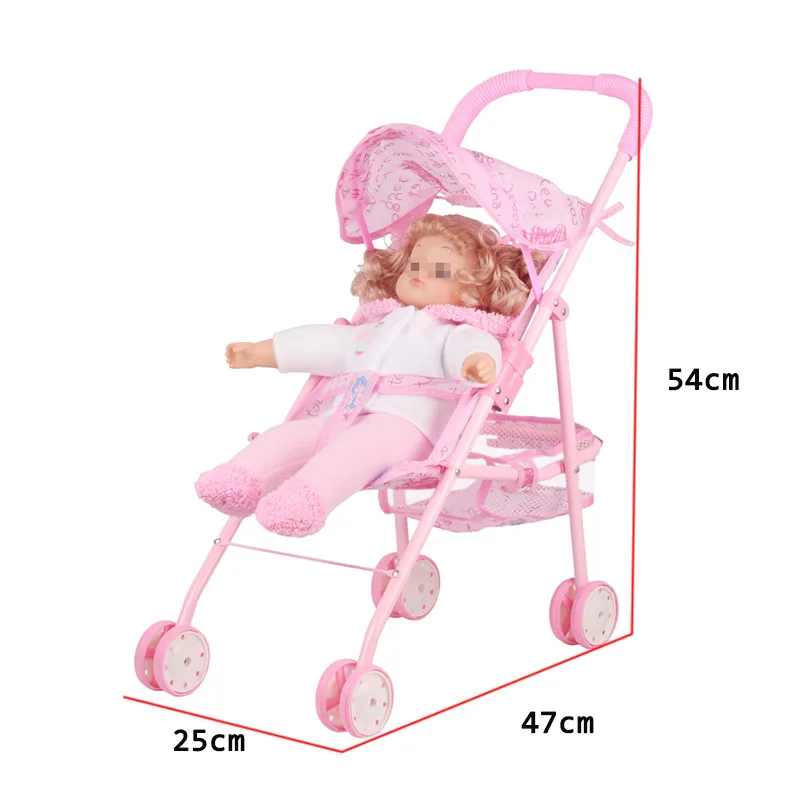 Baby Stroller Trolley Toy For Simulation Doll Accessory Girls Play House Toys Pretended Play Doll Accessories For Kids 8168