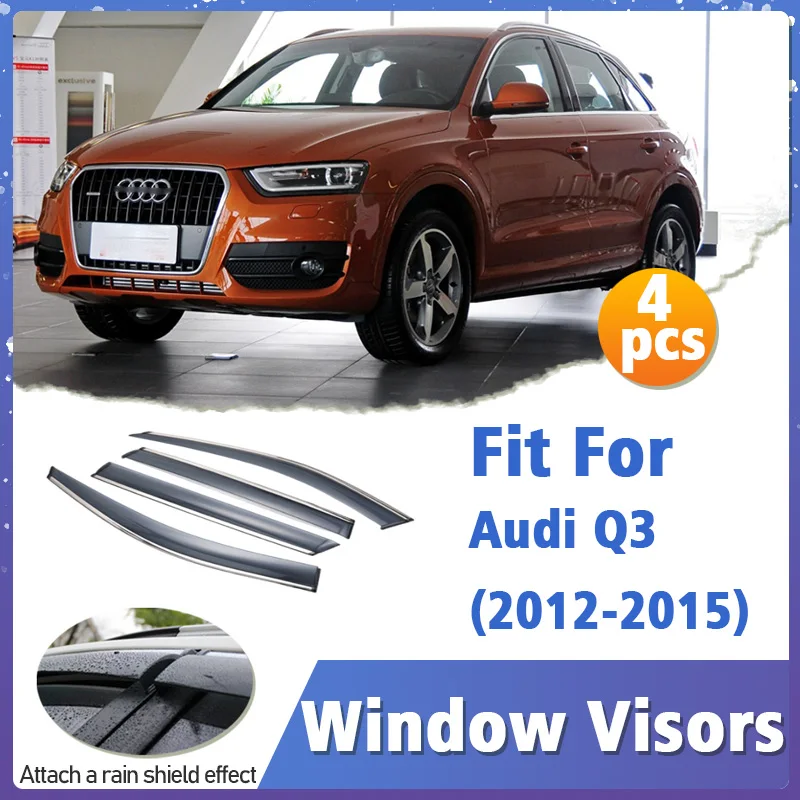 

Window Visors Guard for Audi Q3 2012-2015 Visor Vent Cover Trim Awnings Shelters Protection Guard Deflector 4pcs 2011 2012 2013