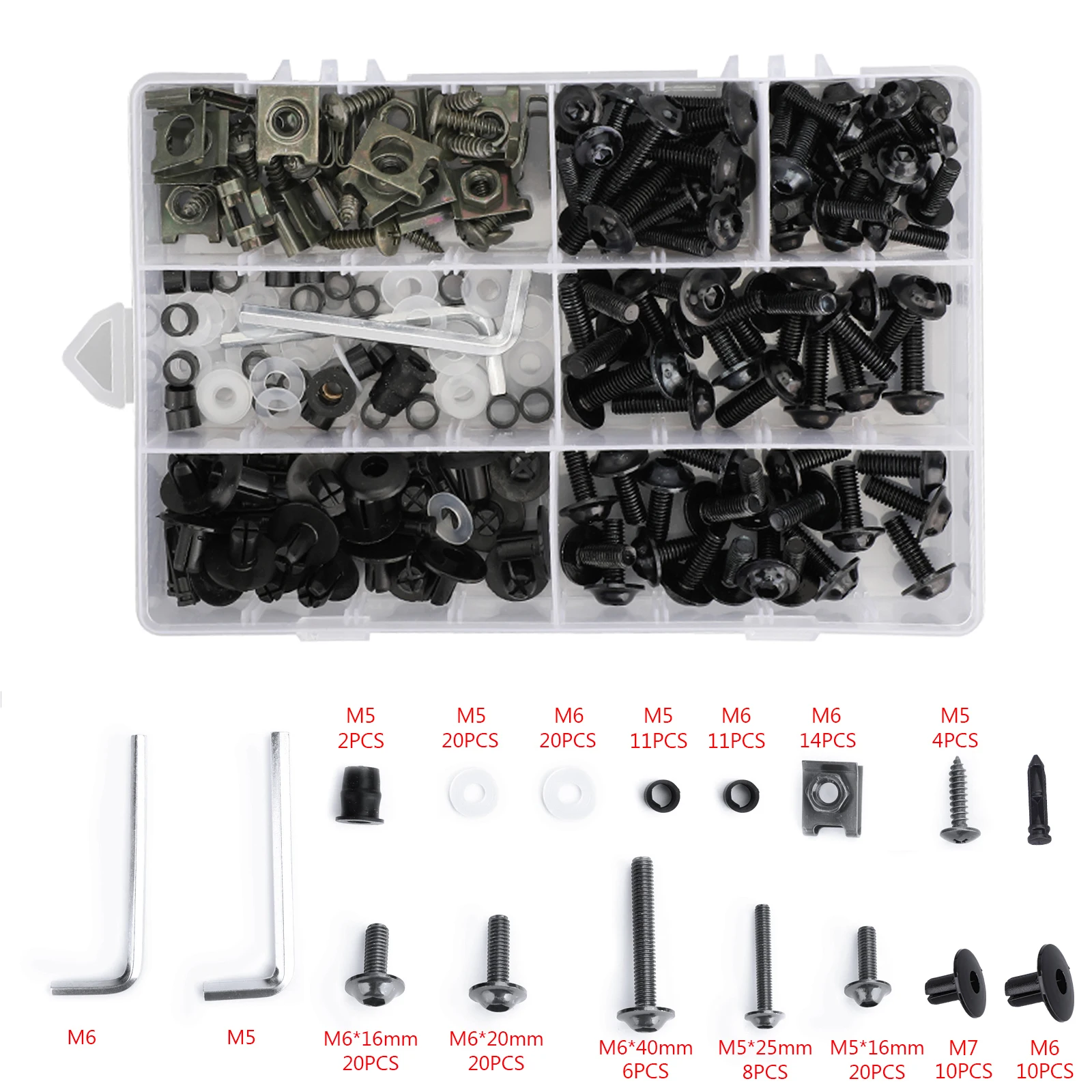 Areyourshop Complete Fairing Bolts Screws Bodywork Kit For Yamaha YZF R6 R1 R3 R25 FZ07 FZ09 For Ducati  For Honda Motor Parts