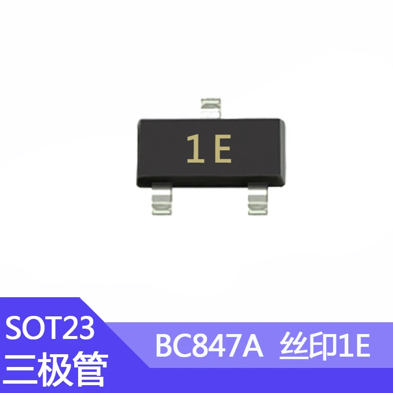 100pcs BC847A SMD Transistor Package SOT-23 Silk Screen 1E 0.1A/45V NPN