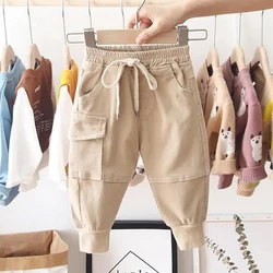 New Baby Boy's Cotton Cargo Pants Toddler Boys Casual Sport Long Pants Infant Garcon Kids Children Trousers For 2-6 Years Wear
