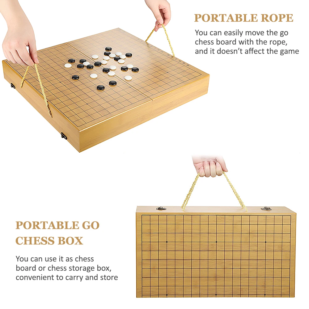 Chinese Old Board Game Weiqi Checkers Go Game Set Wood Go Game Gift For Children Friends Educational Entertainment Board Game