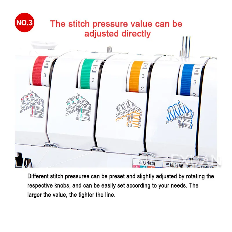 Multifunctional Household Four-Thread Overlock Sewing Machine Code Edge Tape Lace Electric Desktop Overlock Sewing Machine