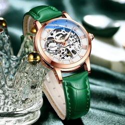 CHENXI Frauen Automatische Mechanische Uhr Top Marke Luxus Edelstahl Wasserdicht Armbanduhr Damen Skeleton Tourbillon Uhr