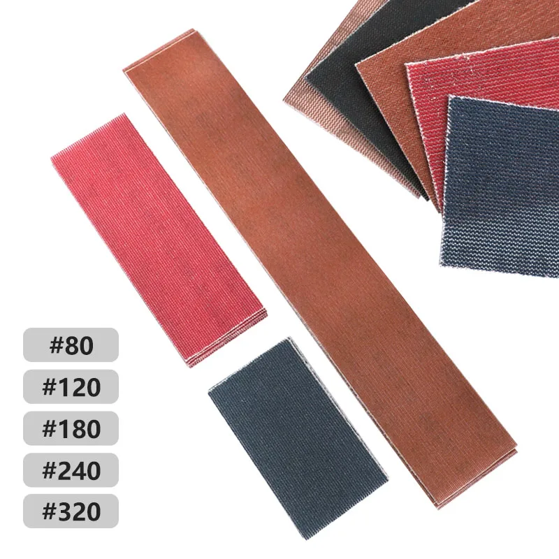 5 sztuk 5 "8" 16 "papier ścierny 80-320 Grit flokowanie pasek szlifierski 5 kolorów stopa szlifierska do szlifowania blok polski narzędzia