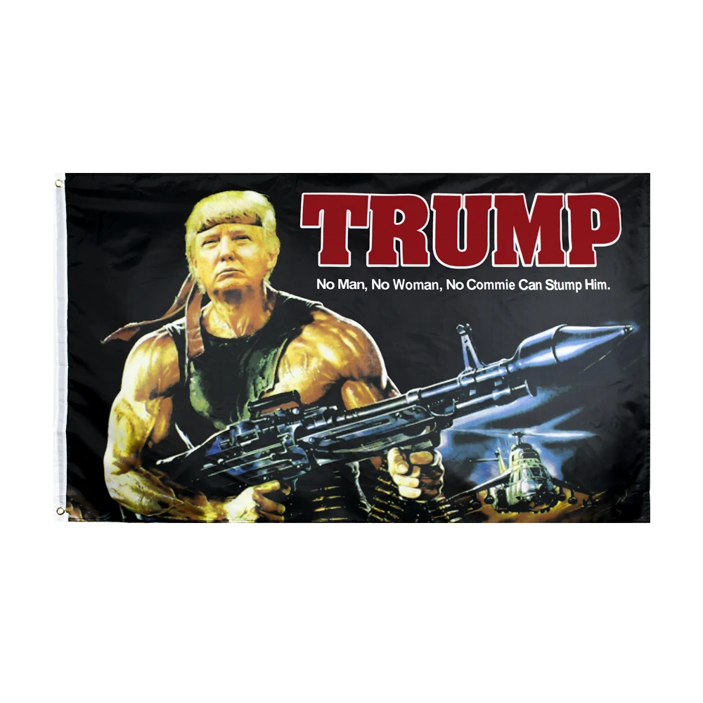 FLAGHUB 60X90 90X150cm Creative Trump Gun Pattern American Hanging Flag President USA For Decoration