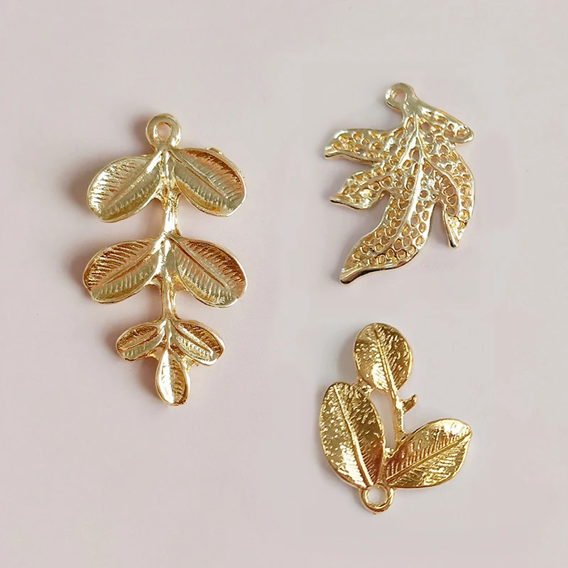 

2019New 100Pcs leaves Branches button for DIY earring or necklace pendant and Wedding headdress jewelry accessories HZ569-HZ578