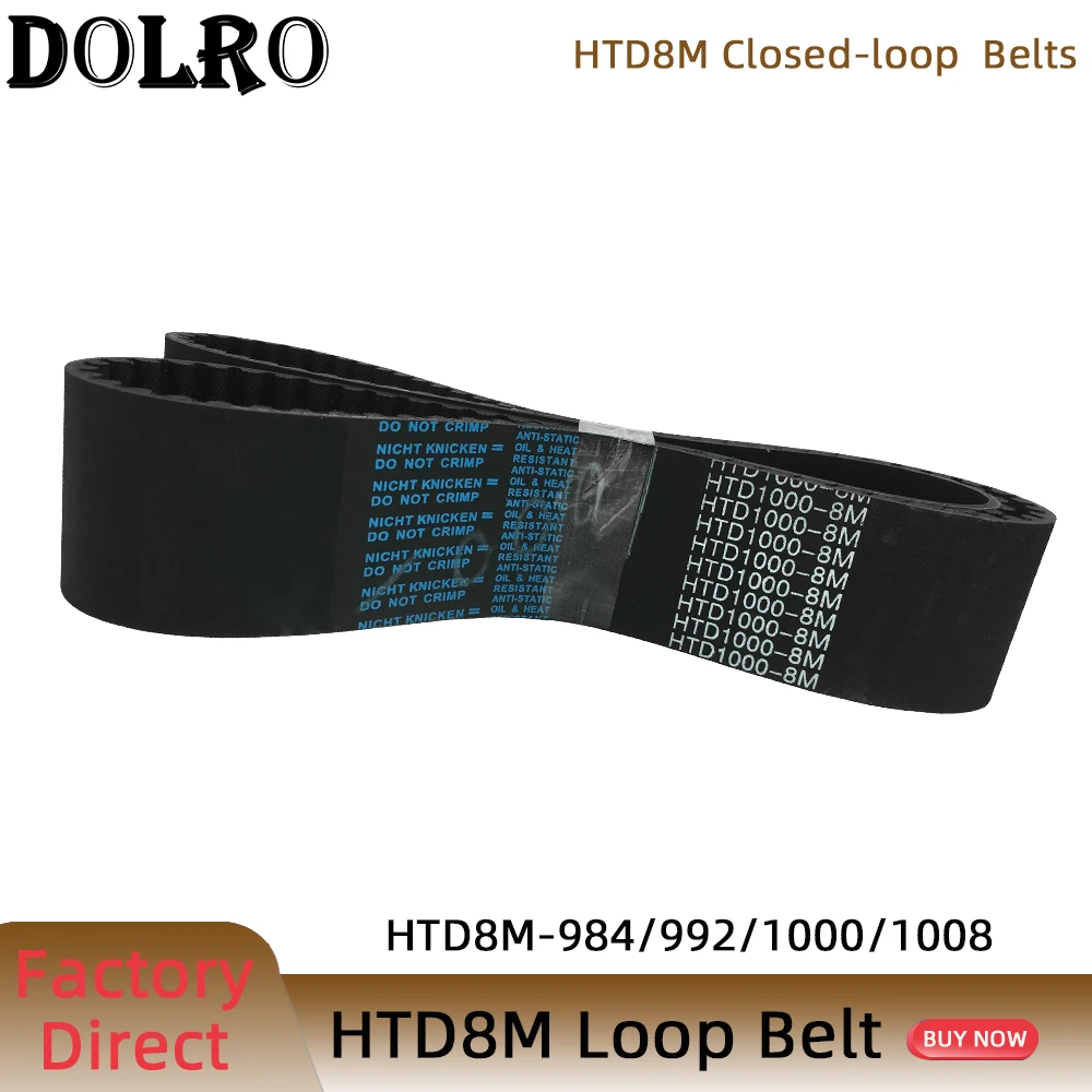 

HTD 8M synchronous belt C=984/992/1000/1008 width 15/20/25/30/40/50mm Teeth 123 124 125 126 HTD8M Timing Belt 984-8M 992-8M