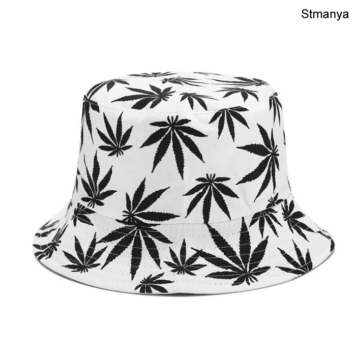 Hip Hop Cap Maple Leaf Bucket Hat Women Cotton Men Fishing Summer Panama Hat Sun Flat Couple Top Fisherman Hats Caps Boonie Gift