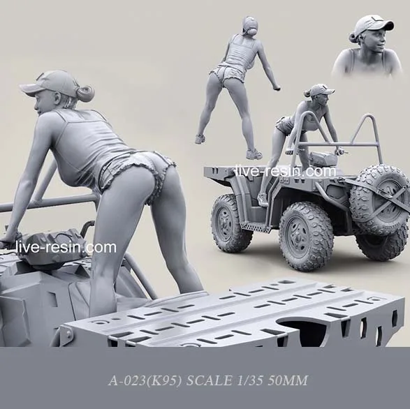 

1/35 Resin Kits Modern Terrain Vehicle Beauty Driving Resin Soldier (50mm) Self-assembled A-023