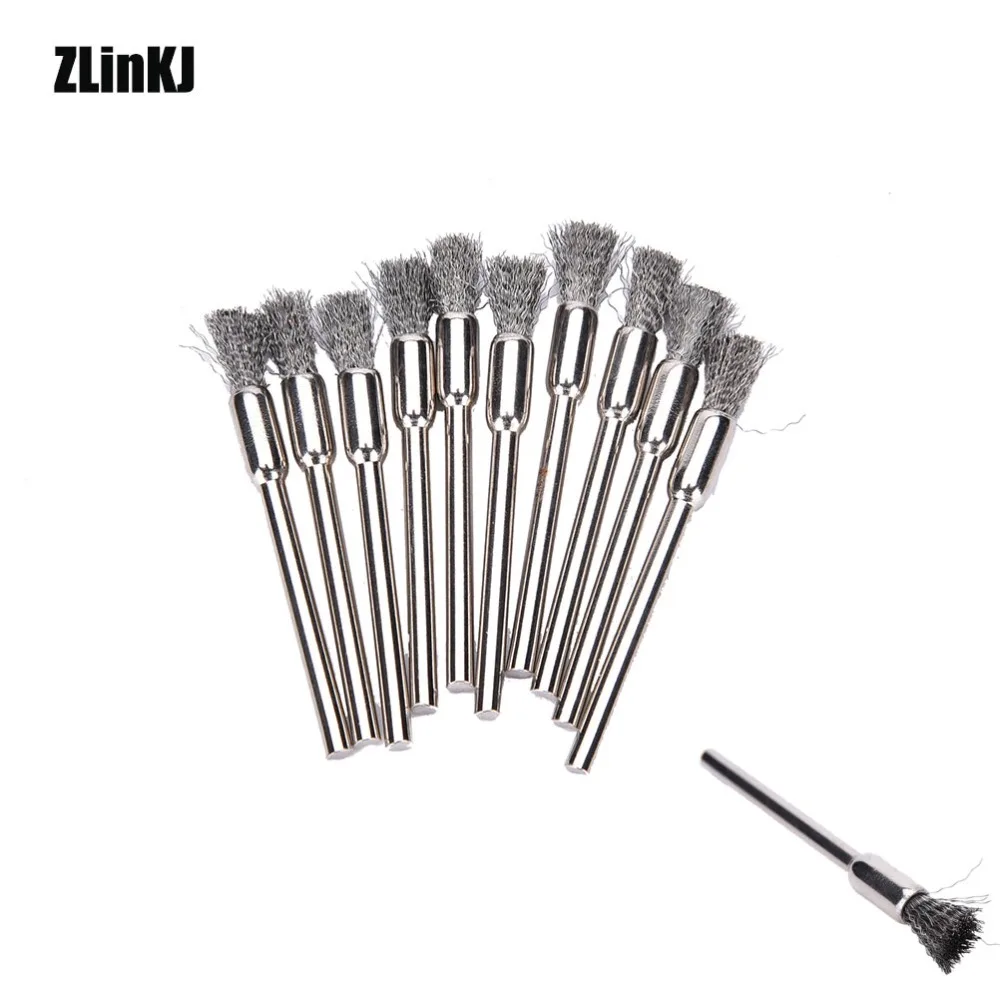 

10Pcs Blades Steel Wire Wheel Brush Dremel Rotary Tool For Mini Drill Dremel Tools Polishing Dremel Accessories 3x5mm