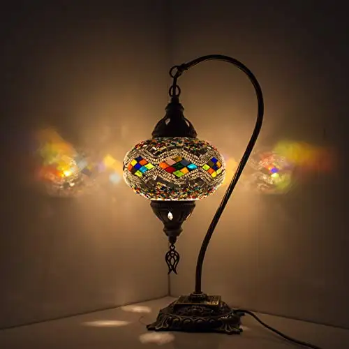 (20 Variation) turkish Lamp - Handmade Turkish Mosaic Table Lamp Decorative Moroccan Lamp - Rustic Cool Mosaic Lamps - Stained