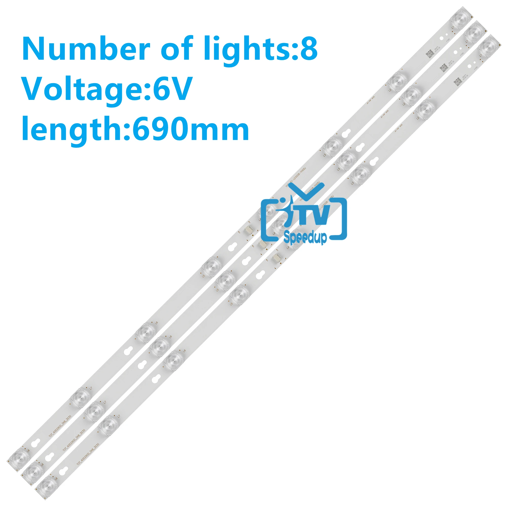 

150pcs New Kit 8LED 69cm LED backlight strip for L40F3301B L40P-F 4C-LB4008-HR01J 40D2900 40HR330M08A6 V8 L40E5800A L40F3301B