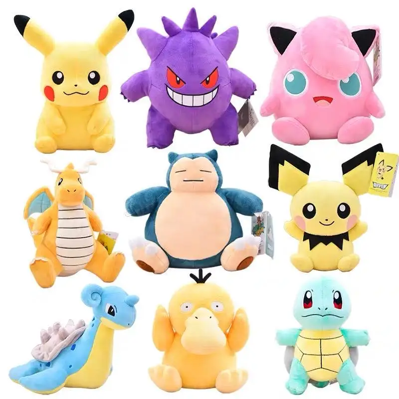 Pikachu Pokemon Plush Toy Snorlax Charizard Plush Jigglypuff Piplup Charmander Stuffed Doll Squirtle Eevee Bulbasaur Kid Gift