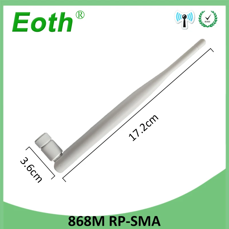 EOTH 10pcs 868mhz antenna 5dbi sma female 915mhz lora antene pbx iot module lorawan signal receiver antena high gain