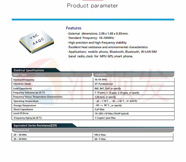 5 pezzi!!! Oscillatore a cristallo passivo 2016 SMD/YSX211SL 40MHz 10PF 10PPM 4 4 piedi