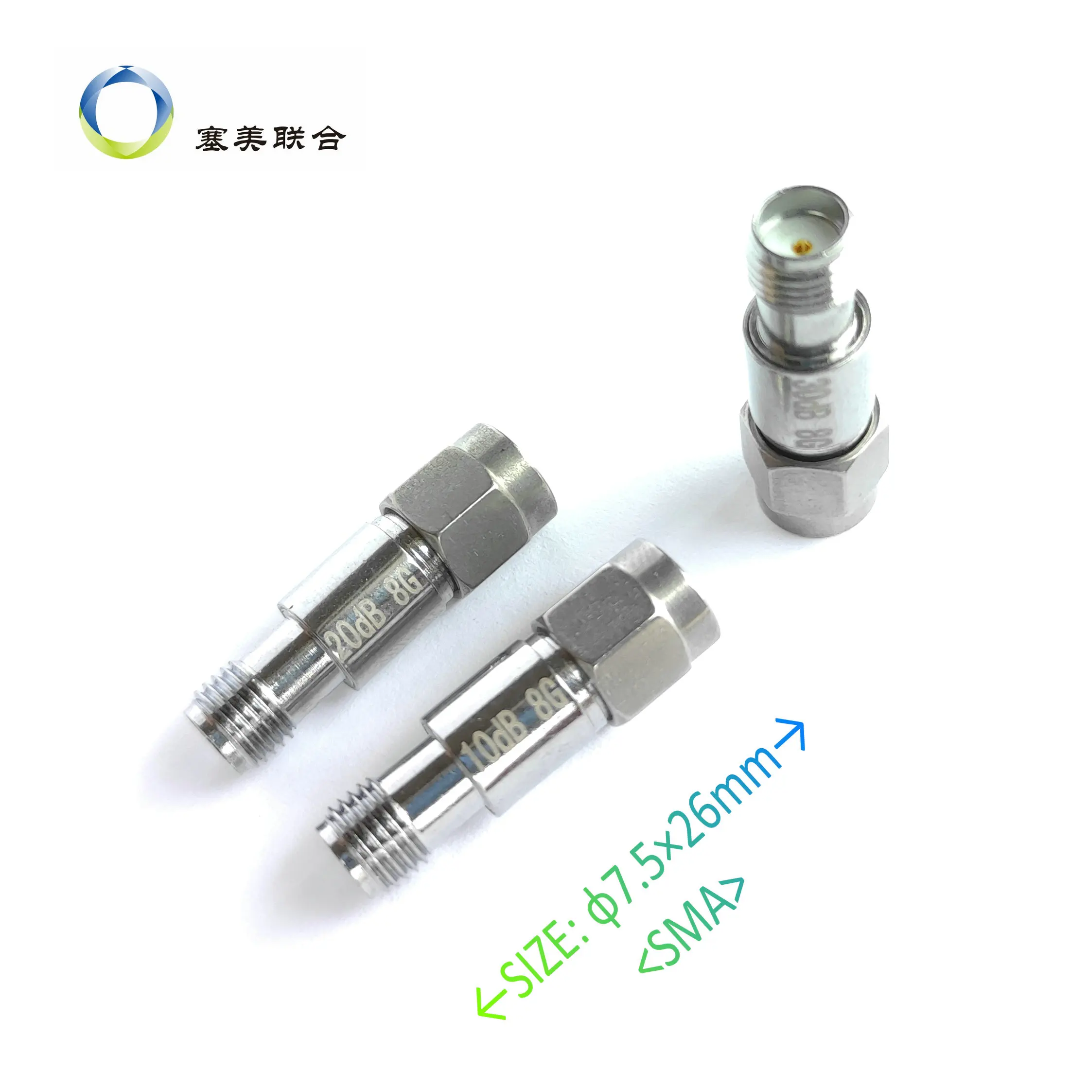 Stainless Steel SMA Fixed Attenuator 1-60db; DC-6G,8G,13G,18GHz; 2w;