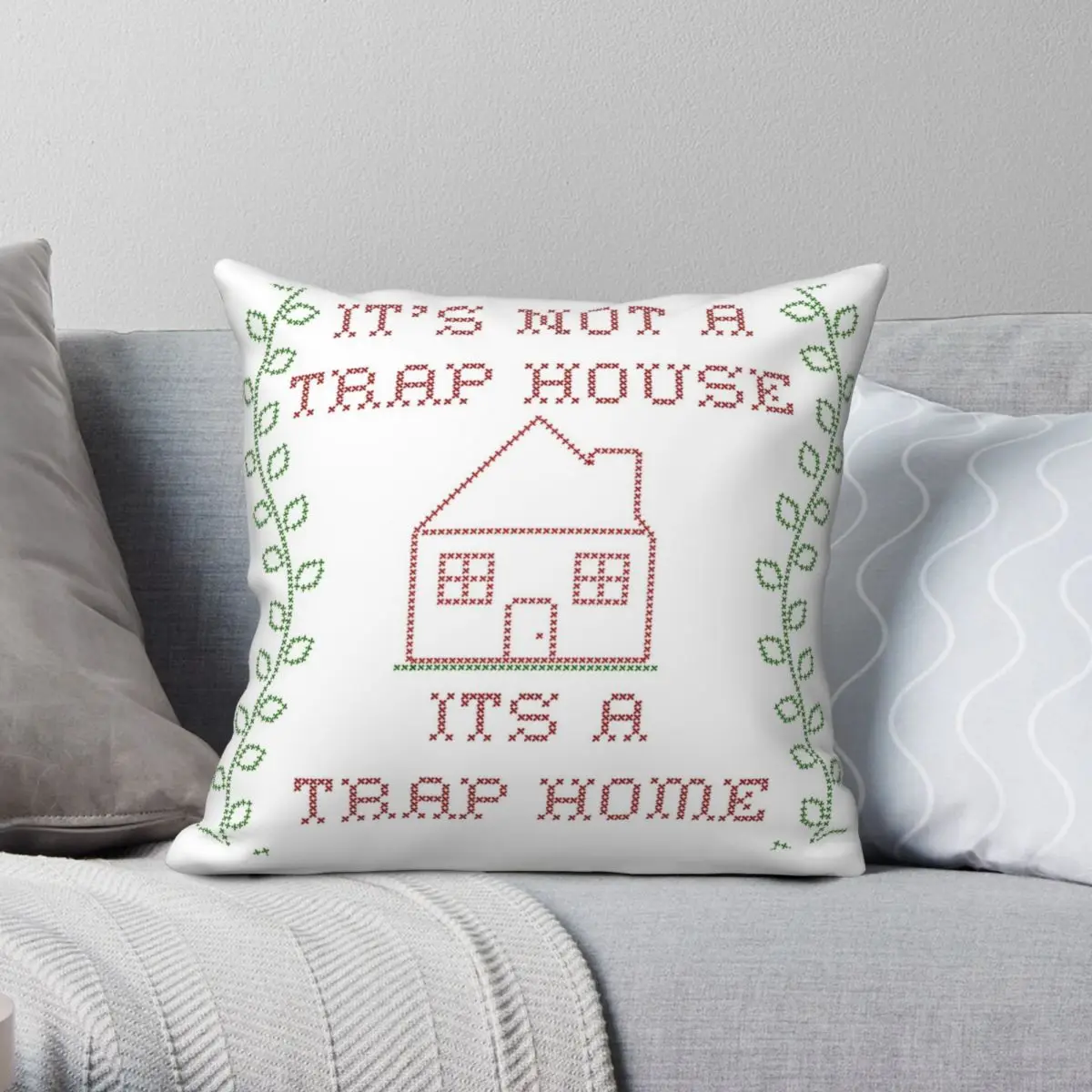 Its Not A Trap House Square Pillowcase Polyester Linen Velvet Printed Zip Decor Pillow Case Sofa Seater Cushion Cover