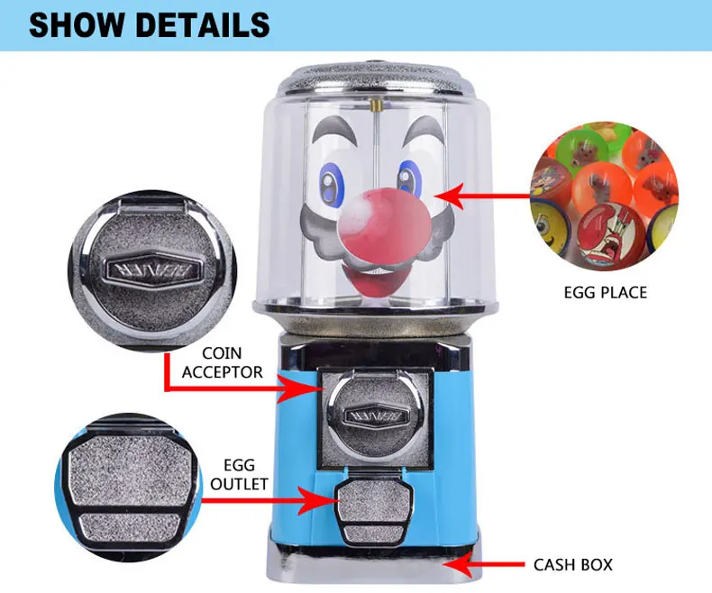 Commercial Vending Gumball Candy Machine 32mm Candy Machine Gaming Store Capsule Machine