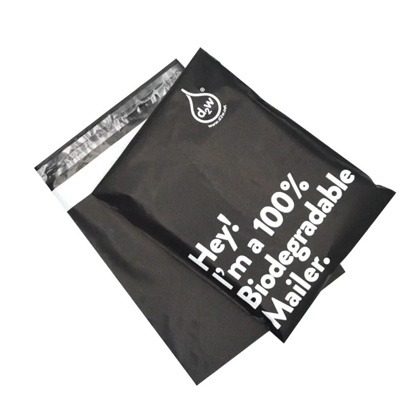 Nuovi sacchetti del sacchetto del corriere di Eco nero 50Pcs 100% D2W borsa espressa biodegradabile borse postali impermeabili autosigillanti per abbigliamento