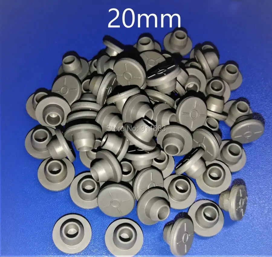 20mm, 50PCS!Grey White Color,Butyl Rubber Stopper Medical Rubber for Vials,Rubber Sealing,Injection Vials Stopper,Rubber Cap,