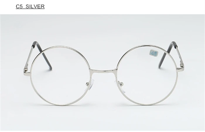 Runde Myopie-Brille für Damen und Herren, Retro-Metallbrille mit klaren Gläsern, kurzsichtige Brille, schwarz, silberfarben, goldfarbene Rahmen, -1,0, -1,5, -2,0 bis -4,0 – Detail 14