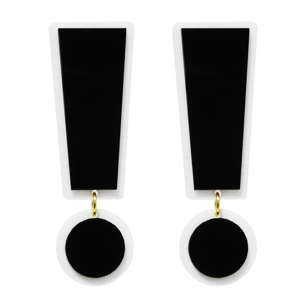 Symbol Exclamation Point Drop Earring for Women Super Large Big Black White Acrylic Fashion Trendy Jewelry Hyperbole Accessories