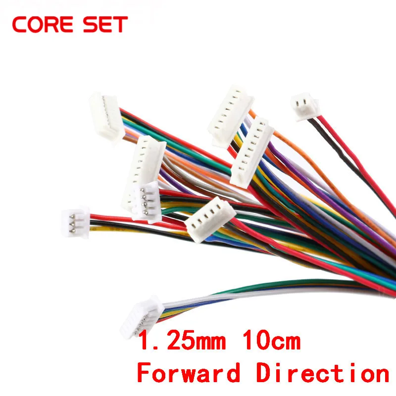 5Pcs Pcs JST 1.25mm Pitch 2/3/4/5/6/8 Pin Female to Female Wire Cable Connector JST 1.25mm Double Ended Plugs 28AWG 10CM