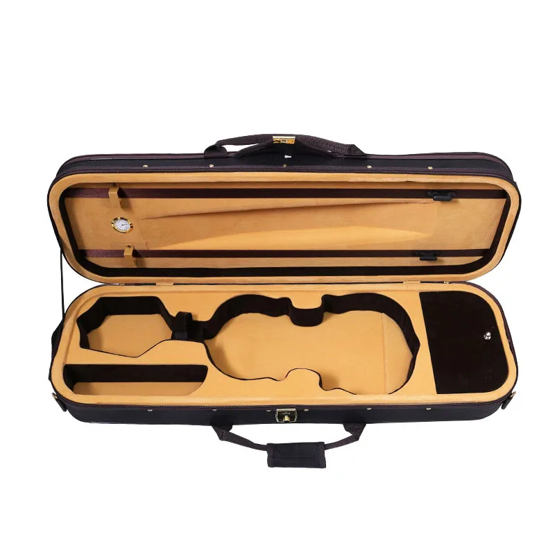 Violin Case 4/4 3/4 1/2 1/4 1/8 black Foam Square Violin Box With hygrometer Violin Accessary