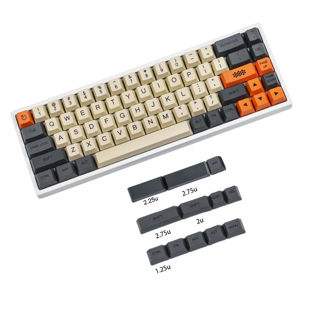 YMDK 61 64 68 ANSI Dye Sub Carbon Customize Keyset OEM Profile Thick PBT Keycap For MX Mechanical Keyboard GH60 SP64 GK64 Tada68