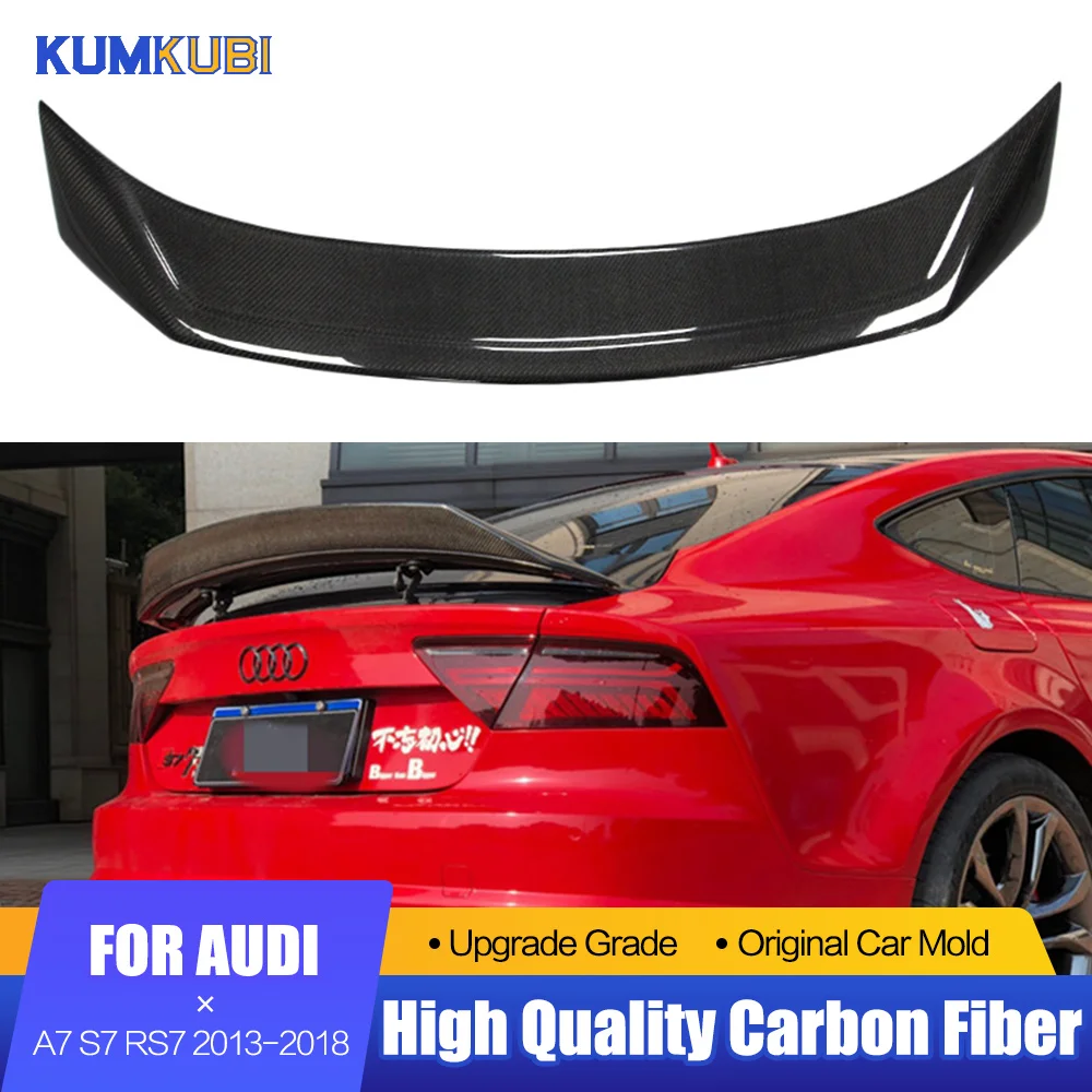 

A7 Carbon Fiber Spoiler For AUDI A7 S7 RS7 2013 2014 2015 2016 2017 2018 Rear Spoiler Tail Trunk Boot Wing Cover Car Accessories