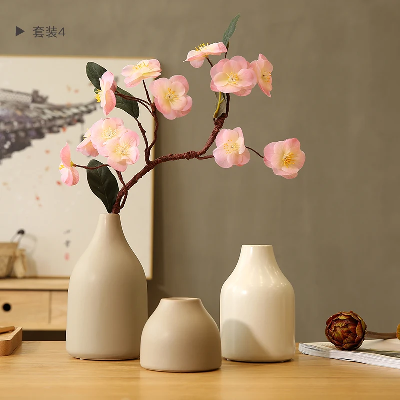 Japanese Ceramic Vase for Home Decoration, Minimalism Porcelain, Tabletop Flower Vase, Arts and Crafts , Classic Black and White