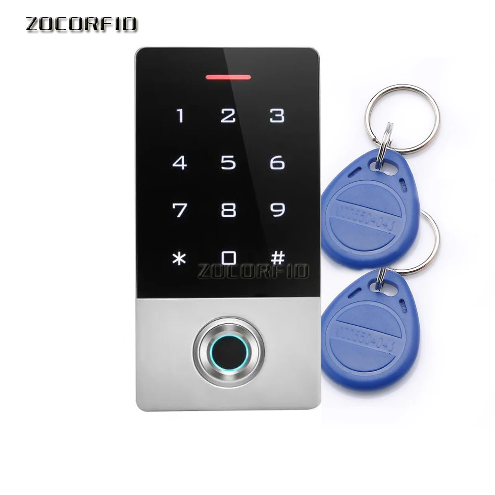 Keyless Door Lock Waterproof Fingerprint Access Control Cheapest Standalone Keypad Finger +RFID Card Door Entry