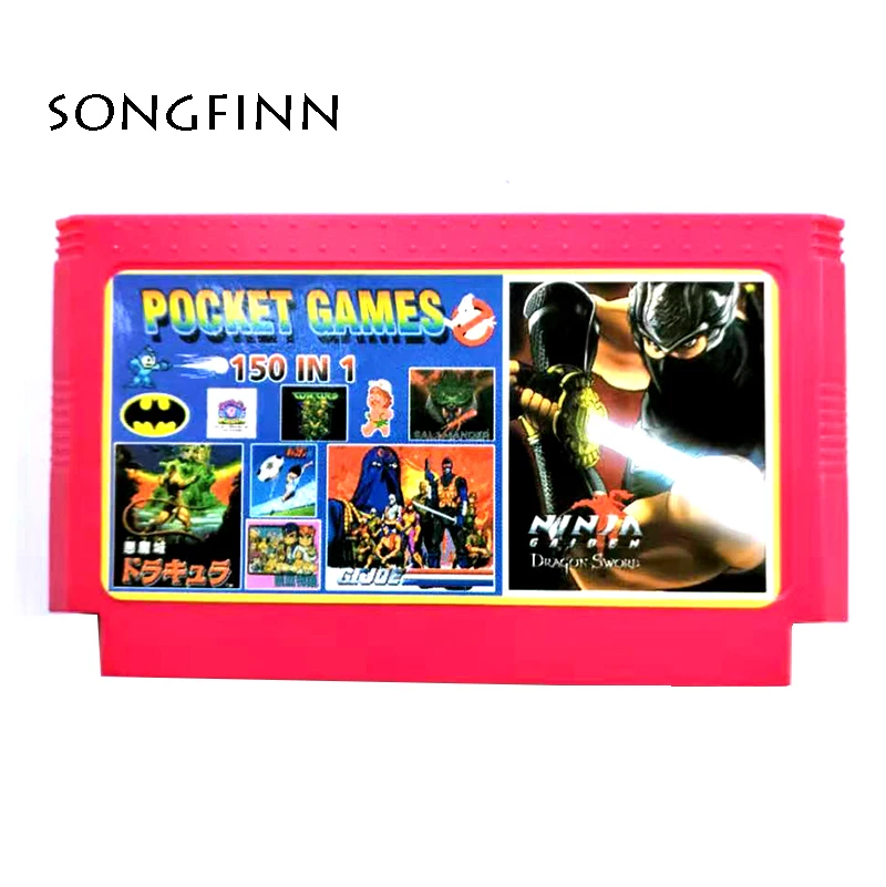 Top Quality 150 in 1 for 60 Pin 8 Bit Video Game Console Retro Classic Card