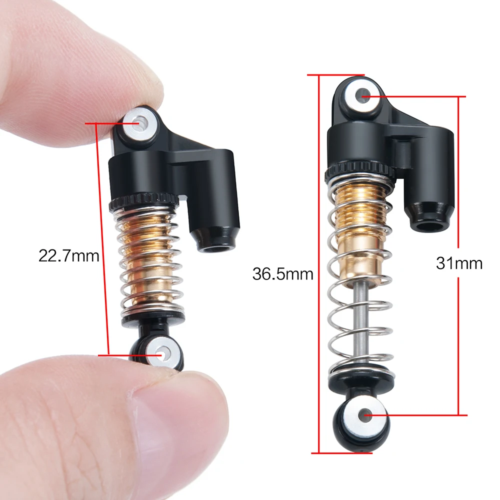 AXSPEED 4 szt. Amortyzator ze stopu aluminium 31mm do osiowego SCX24 zasuwa C10 Wrangler Gladiator Bronco 1/24 części do zdalnie sterowanego