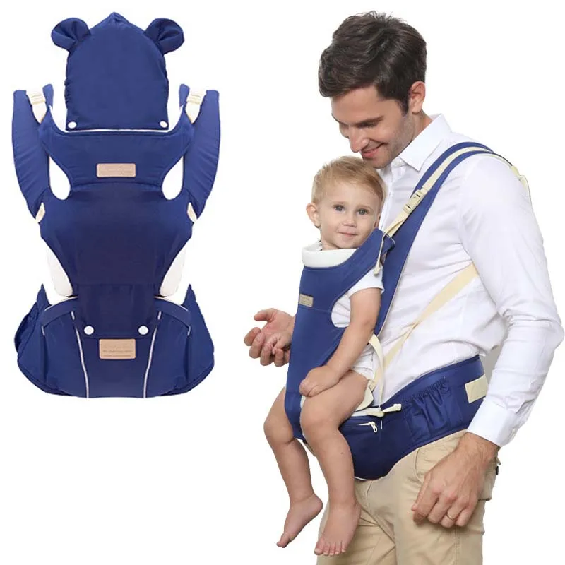 Marsupio ergonomico 0-36 mesi traspirante con rivestimento frontale trasportare zaino ergonomico a marsupio Hipsit Baby Sling con sgabello in vita