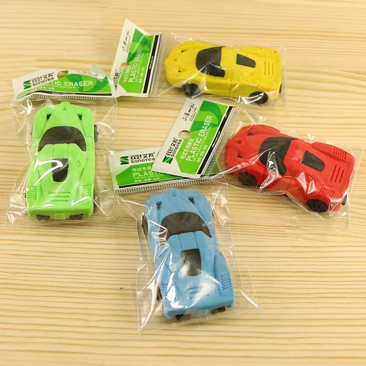 1pc Creative Cartoon Racing Car for School-Age Children Environmental Protection Eraser Student Stationery Supplies Wholesale