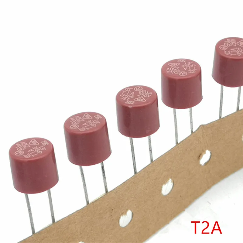 (20 pcs/lot) T2A 250V TR5 Slow Blow Subminiature Fuse, UL VDE RoHS Approved, T2A, 2Amp.